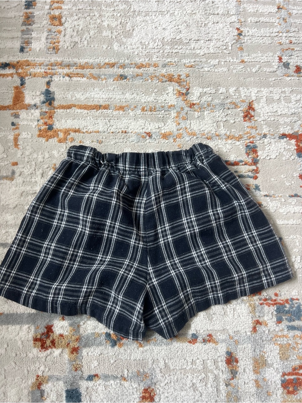 SHEIN Black Plaid High-Waist Shorts